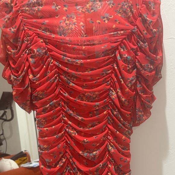 NWT Elegant Red Floral Free People Dress - Picture 2 of 9